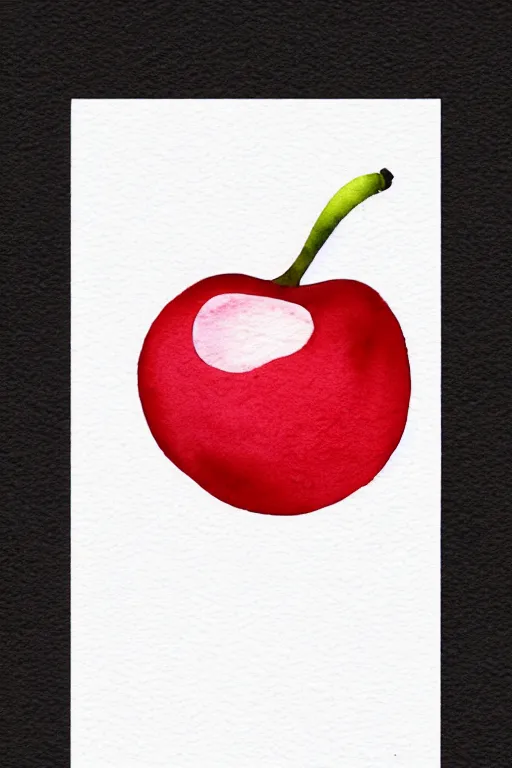 Image similar to minimalist watercolor art of a cherry, illustration, vector art