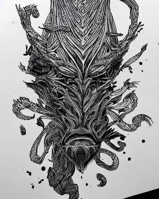 Image similar to neil patrick harris, black ink on paper, trending on artstation, beautiful, intricate, detailed