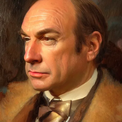 Image similar to saul goodman of better call saul, face detail by theodore ralli and nasreddine dinet and anders zorn and nikolay makovsky and edwin longsden long, bronze age, sword and sorcery, oil on canvas, masterful intricate artwork, excellent lighting, high detail 8 k