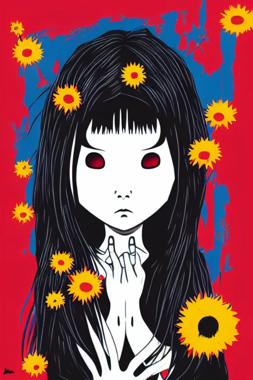 Image similar to sadako out from billboard!!! pop art, pixel, bioshock, gta chinatown, artgerm, richard hamilton, mimmo rottela, julian opie, aya takano