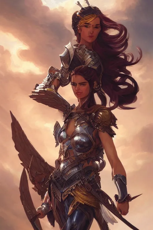 Image similar to amazon valkyrie athena, d & d, fantasy, portrait, highly detailed, headshot, digital painting, trending on artstation, concept art, sharp focus, illustration, art by artgerm and greg rutkowski and magali villeneuve