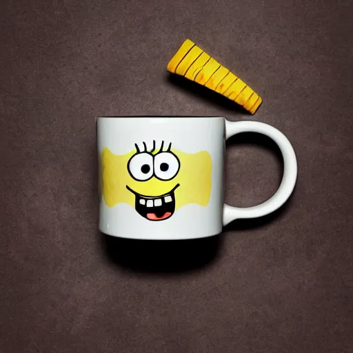 Image similar to a photograph of a mug with spongebob square pants