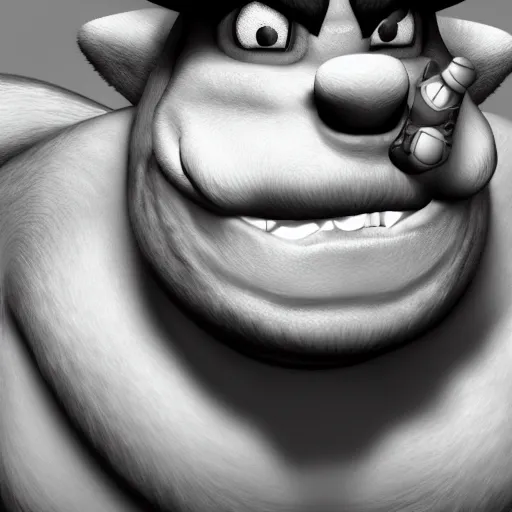 Image similar to bowser doing cocaine, realistic, 4 k, render