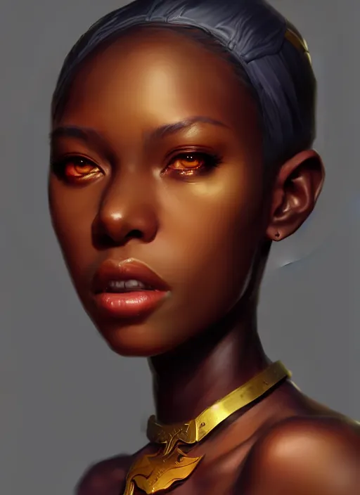 Prompt: character concept art of a dark fantasy african american female, key visual, realistic shaded perfect face, fine details, dystopian environment and background, by stanley artgerm lau, wlop, rossdraws, james jean, andrei riabovitchev, marc simonetti, and sakimichan, trending on artstation