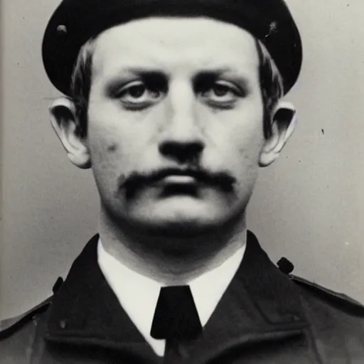 Image similar to photo portrait of a policeman photo by Diane Arbus and Louis Daguerre