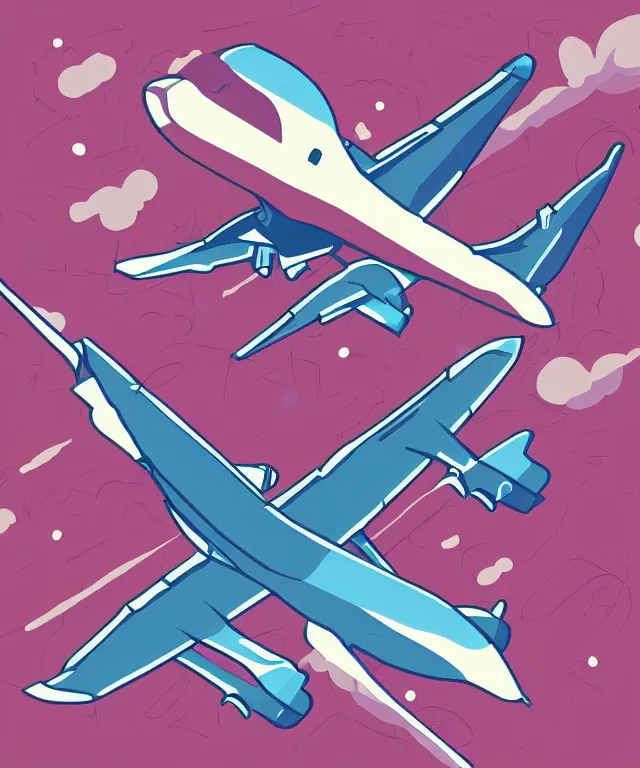 Image similar to airplane whole illustration vector digital art trending on artstation