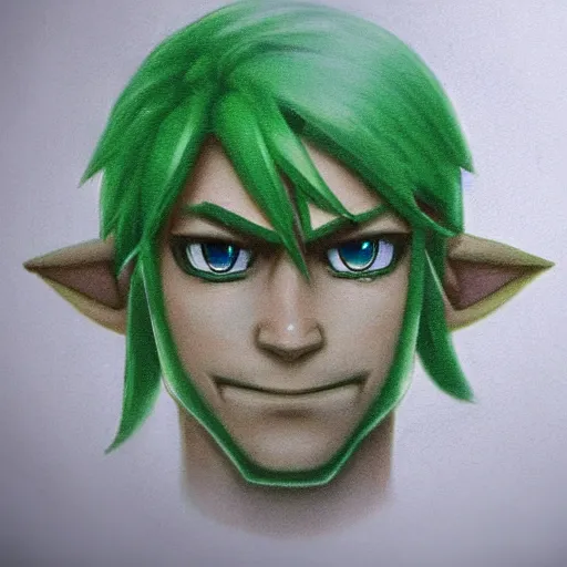 Image similar to a portrait of Link from the legend of Zelda