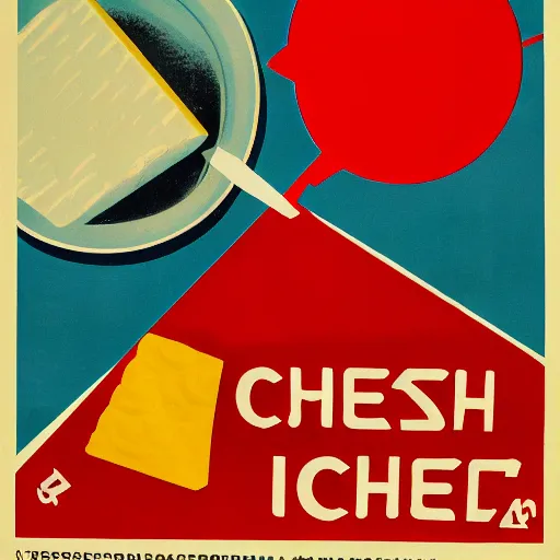 Prompt: a soviet propaganda poster about cheese