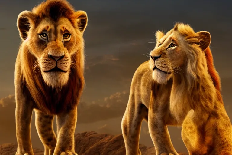 Image similar to Nicolas cage in lion king high resolution still