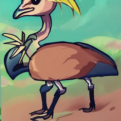 Image similar to ostrich pokemon, design