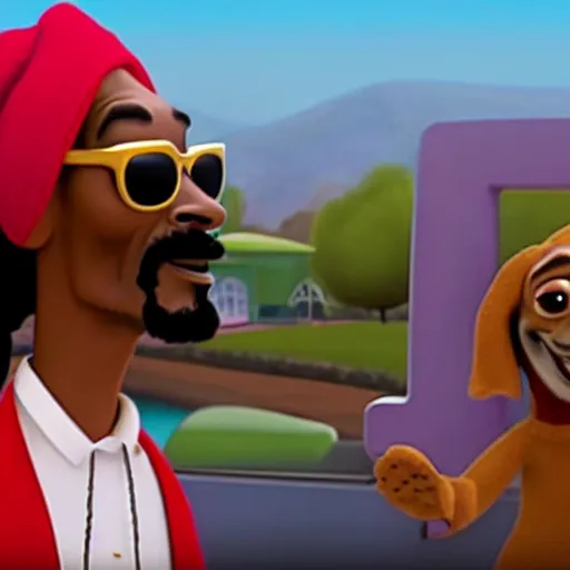 Image similar to film still of Snoop Dogg in new Pixar biopic film