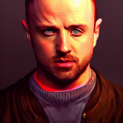 Prompt: Jesse Pinkman, portrait, fantasy, medieval, vivid colors, elegant, concept art, sharp focus, digital art, Hyper-realistic, 4K, Unreal Engine, Highly Detailed, HD, Dramatic Lighting by Brom, trending on Artstation