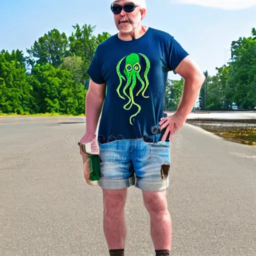 Image similar to cthulhu wearing jorts, high-quality stock photo