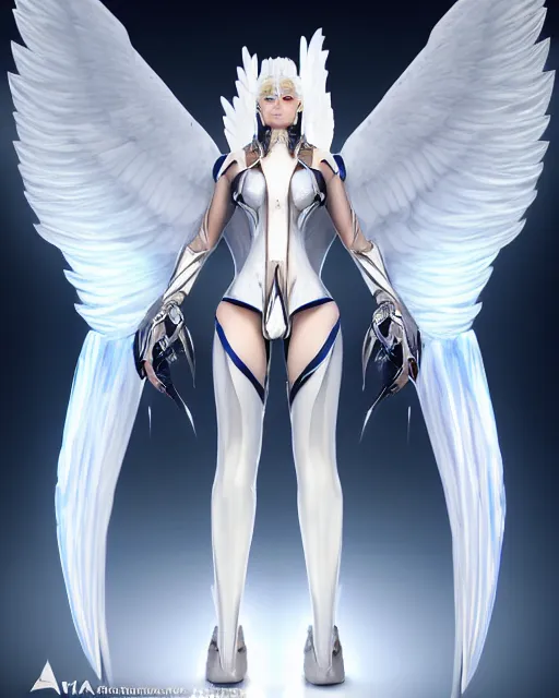 Image similar to perfect white haired attractive egyptian goddess with huge white dove wings, warframe armor, beautiful, symmetric, dreamy, half asian, pretty face, blue eyes, detailed, scifi platform, laboratory, experiment, 4 k, ultra realistic, epic lighting, android body, illuminated, cinematic, masterpiece, art by akihito tsukushi, voidstar