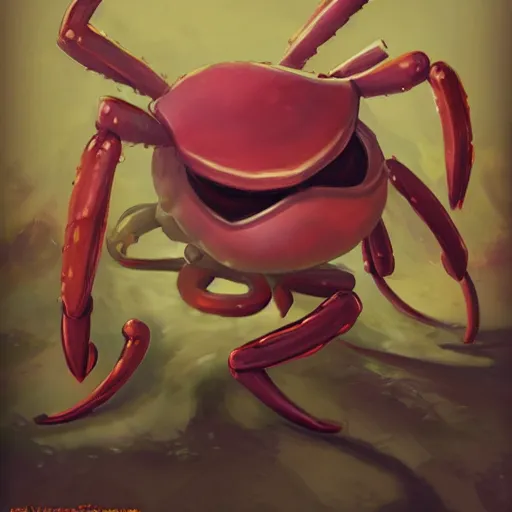 Image similar to portrait of mr krabs at the krusty krab, anthropomorphic crab, fantasy, art by chengwei pan, art by viktoria gavrilenko, detailed, intricate, trending on artstation