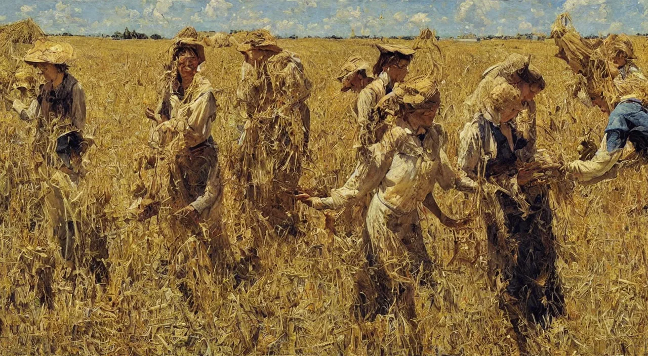 Image similar to the harvest, painting by denis sarazhin