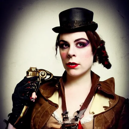 Image similar to portrait of emily hampshire in steampunk cosplay