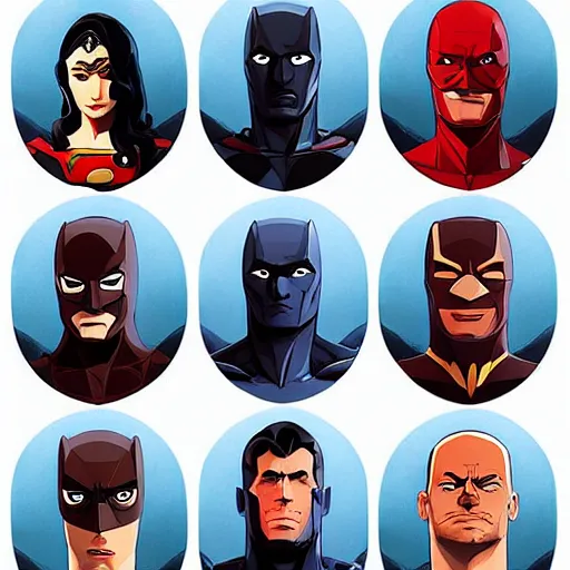 Image similar to face icon stylized minimalist justice league, loftis, cory behance hd by jesper ejsing, by rhads, makoto shinkai and lois van baarle, ilya kuvshinov, rossdraws global illumination