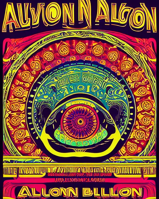 Prompt: avalon ballroom poster art by victor moscoso, hd vector art, award winning on behance