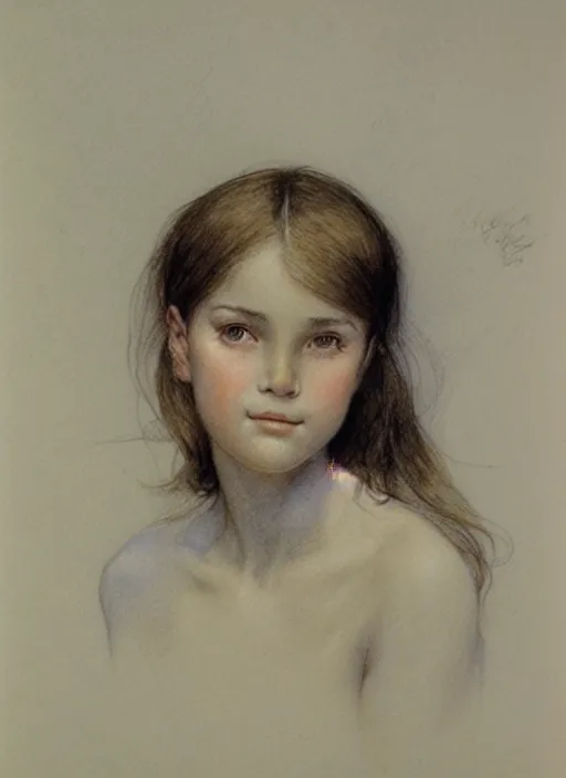 Prompt: a portrait of a pretty young lady by alan lee