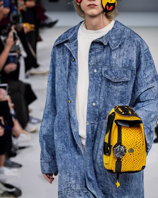 Image similar to hyperrealistic and heavy detailed 2321s POKEMON balenciaga runway show, Leica SL2 50mm, vivid color, high quality, high textured