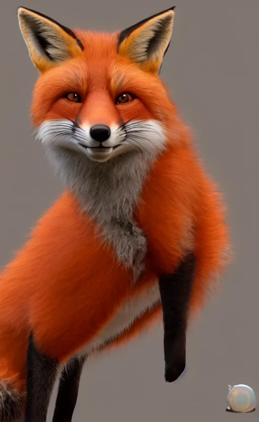 Image similar to portrait of the cutest red fox ever, fluffy, photorealistic, soft lighting, unreal engine