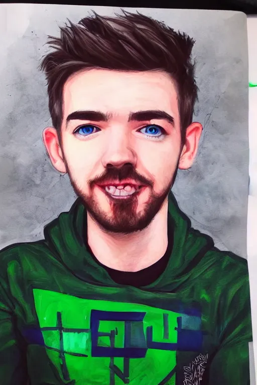 Image similar to Sean McLoughlin, Jacksepticeye, Irish Youtuber, solo portrait 🎨🖌️🪄 ❤️‍🔥