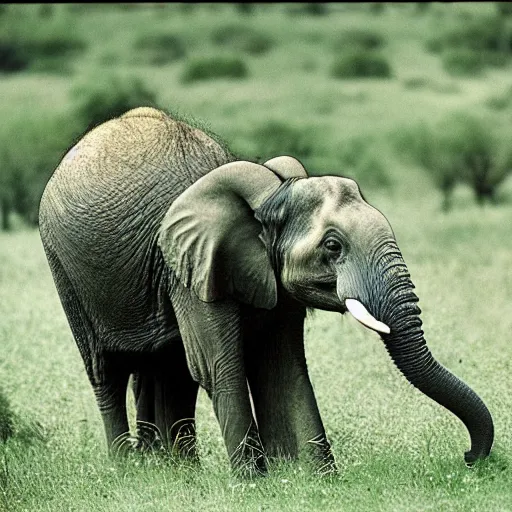 Prompt: badger with an elephant trunk, professional nature photography, National Geographic, 35mm film