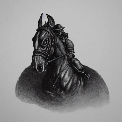 Image similar to headless horseman, realistic, clean, detailed