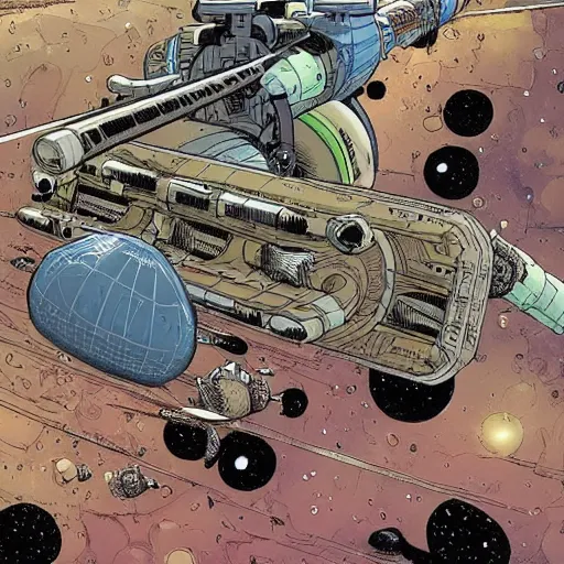 Prompt: orbital space settlement by Geoff Darrow