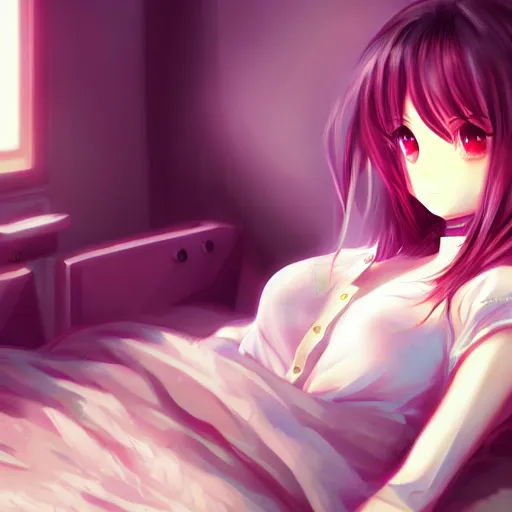 Prompt: digital anime art!!, gamer girl bedroom sleeping desk, wlop, rossdraws, artgerm, ross tran