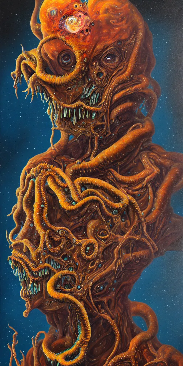 Image similar to oil on canvas portrait painting, polycount, surrealism, surrealist, lovecraftian, cosmic horror, high detail