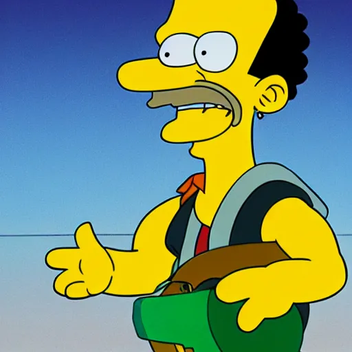 Prompt: lucio dalla as a simpson character