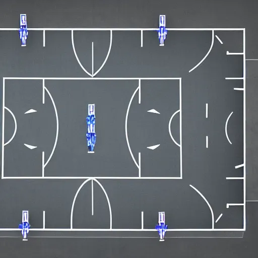 Prompt: a basketball court with aliens playing on it