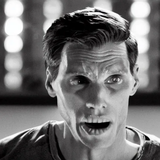 Image similar to Live Action Still of Jerma in Psycho, real life, hyperrealistic, ultra realistic, realistic, highly detailed, epic, HD quality, 8k resolution, body and headshot, film still
