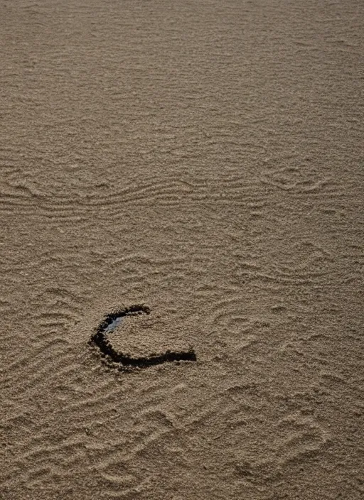 Prompt: a writing in sand that says agi, cinematic lighting, 8 k