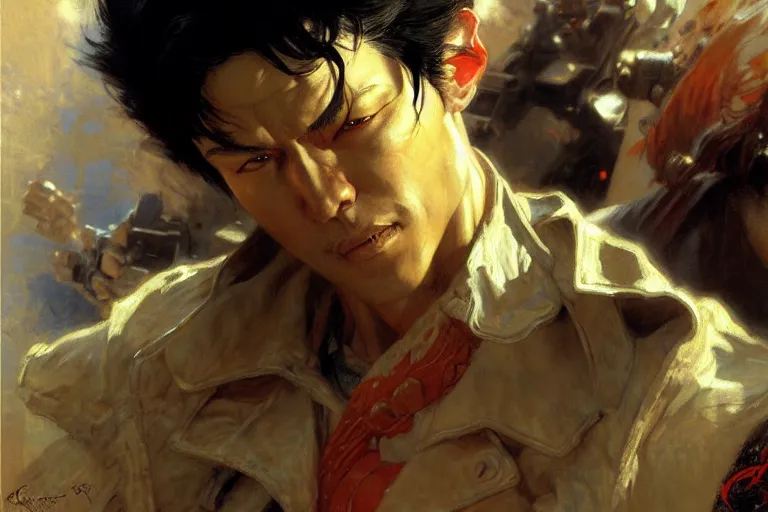 Prompt: akira, painting by gaston bussiere, craig mullins, j. c. leyendecker, tom of finland