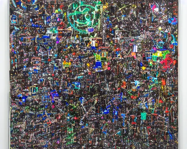 Image similar to artwork by nam june paik