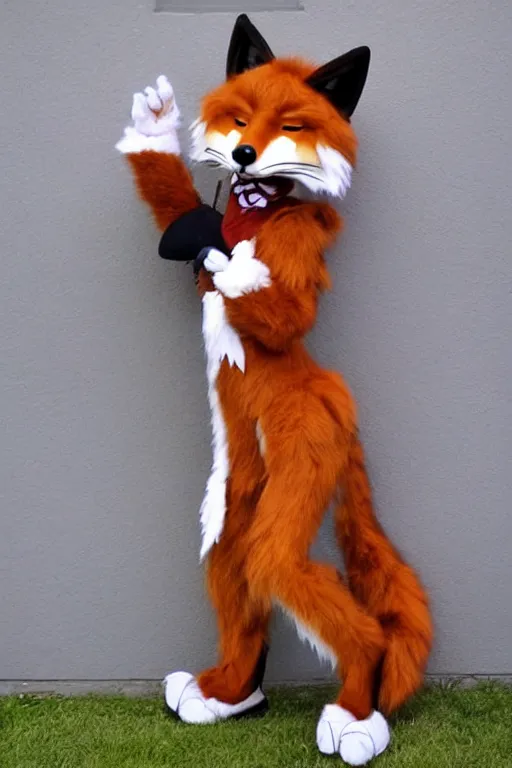 Prompt: an anthropomorphic fox, fursuit!!!!, cosplay