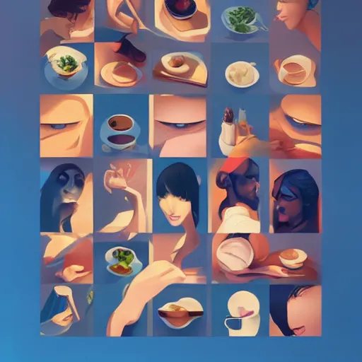 Image similar to face icon stylized minimalist breakfast at tiffany's, loftis, cory behance hd by jesper ejsing, by rhads, makoto shinkai and lois van baarle, ilya kuvshinov, rossdraws global illumination