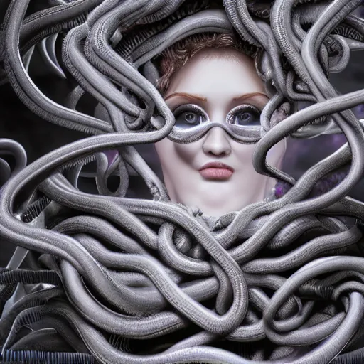 Prompt: soft painting curiosities horror tentacles synthwave, accurate features, focus, very intricate ultrafine details, black white purple, dense fog, award winning masterpiece, octane render 8 k hd, fantasy