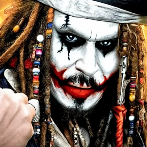Image similar to Jack Sparrow as The Joker