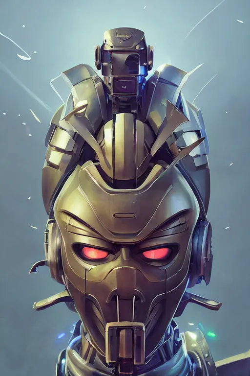 Image similar to epic mask helmet robot ninja portrait stylized as fornite style game design fanart by concept artist gervasio canda, behance hd by jesper ejsing, by rhads, makoto shinkai and lois van baarle, ilya kuvshinov, rossdraws global illumination radiating a glowing aura global illumination ray tracing hdr render in unreal engine 5