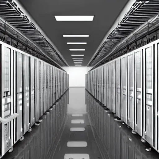 Image similar to a server room on fire