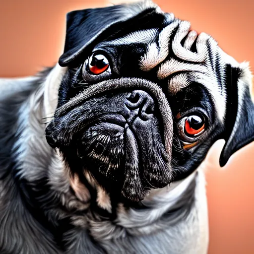 Prompt: pug in the style of nature