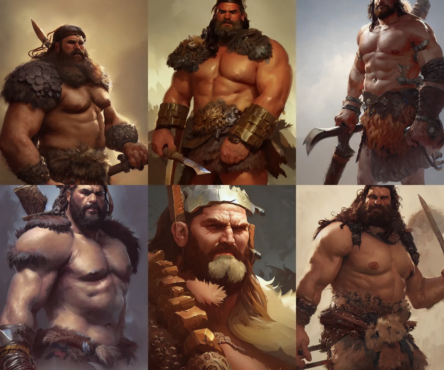 Prompt: A full portrait of a barbarian king, strong, stoic, highly detailed, digital painting, artstation, concept art, smooth, sharp focus, illustration, art by Krenz Cushart and Artem Demura and alphonse mucha