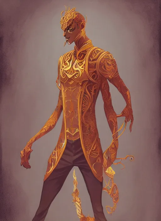 Image similar to tall thin male, jack pumpkinhead, full body character concept, art nouveau, super powers, fantasy, intricate, elegant, highly detailed, digital painting, artstation, concept art, shining, sharp focus, illustration, art by stanley lau