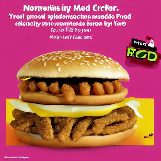 Image similar to advertisement for the new mcdonalds fried spider meal