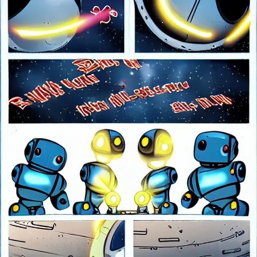 Image similar to cute little robots using ball lightning to destroy planet earth