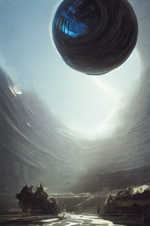 Image similar to magnificent clean and well-lit sci-fi spherical building, intricate, elegant, volumetric lighting, digital painting, highly detailed, artstation, sharp focus, sunny day, utopia, open space, illustration, concept art, ruan jia, steve mccurry